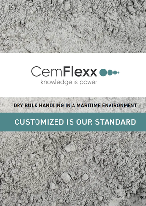Cover of the CemFlexx brochure: dry bulk handling in a maritime environment